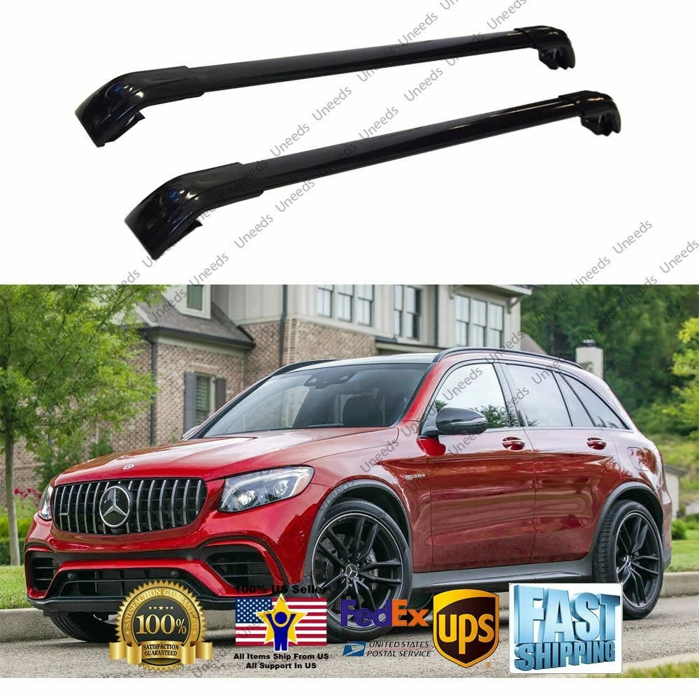 FIT For Mercedes Benz GLC 2016 2019 Black Roof Rack Crossbar