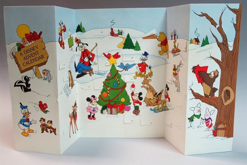 Vintage Disney Advent Calendar - Mickey, Minnie, Goofy, Winnie, Bambi  Christmas