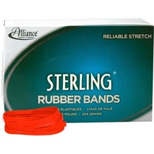 Alliance Rubber Bands Red Sterling 1 LB bag #84 3 1/2" x 1/2" Home/Office/Postal