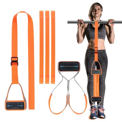 Pull Up Assistance Bands, Heavy-Duty Resistance with Fabric Feet/Knee Rest 