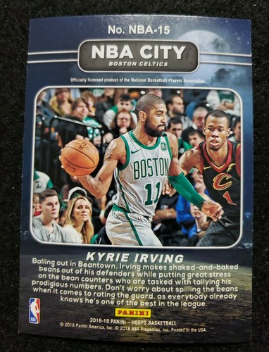 2018-19 PANINI HOOPS NBA CITY KYRIE IRVING 19/25 - Picture 2 of 3