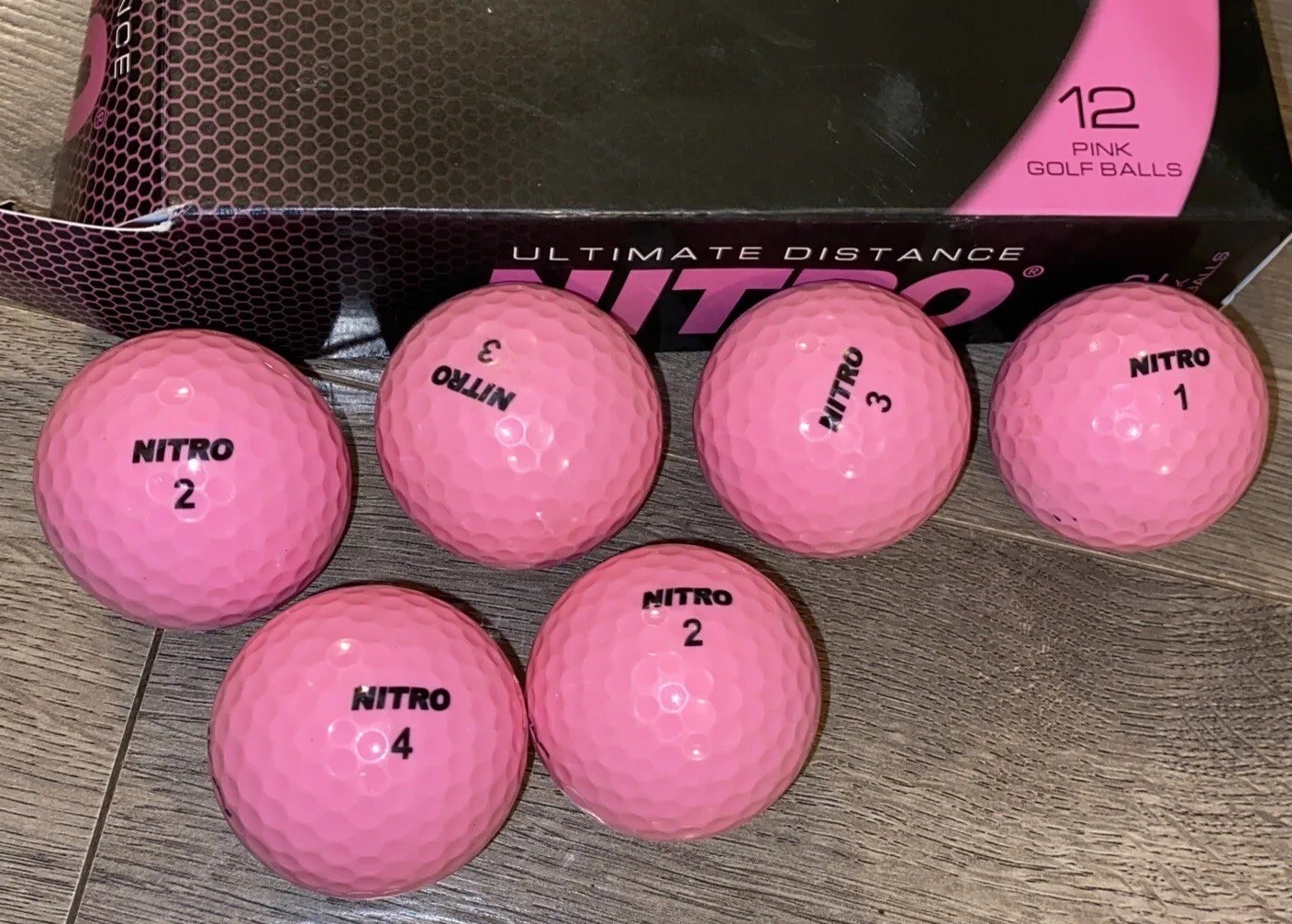 Nitro Golf Ultimate Distance Golf Balls Pink 12 Pack
