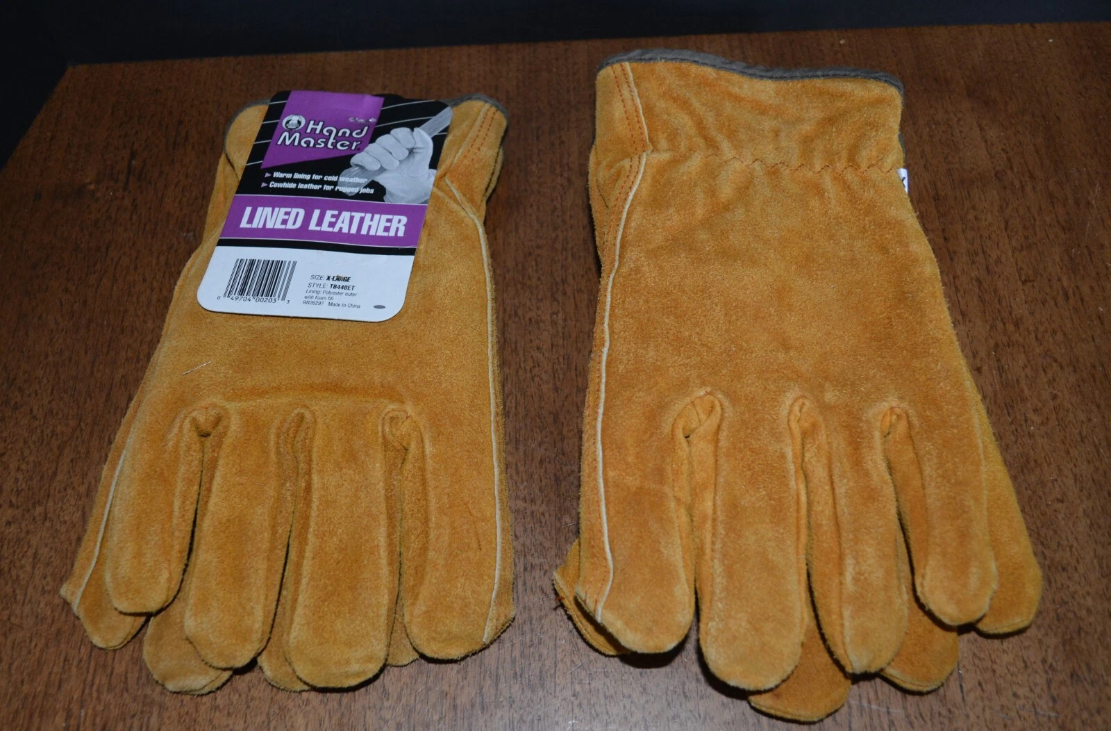 Men's HANDMASTER Lined Suede Leather Work Gloves (2) XL Insulated