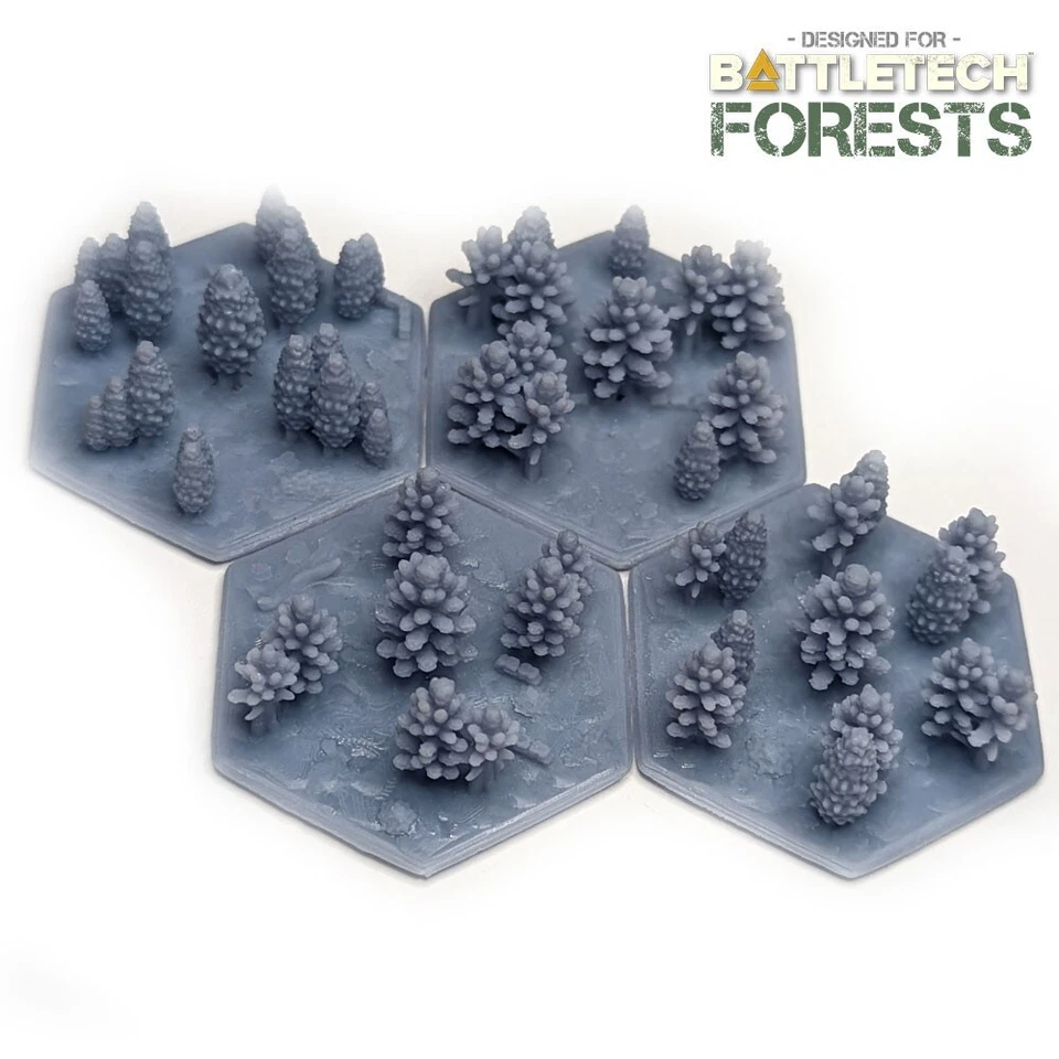 Juego de 4 hexagonales BattleTech Forests 1,25" | Paisaje TTRPG, terreno de juego Foto 3 de 4