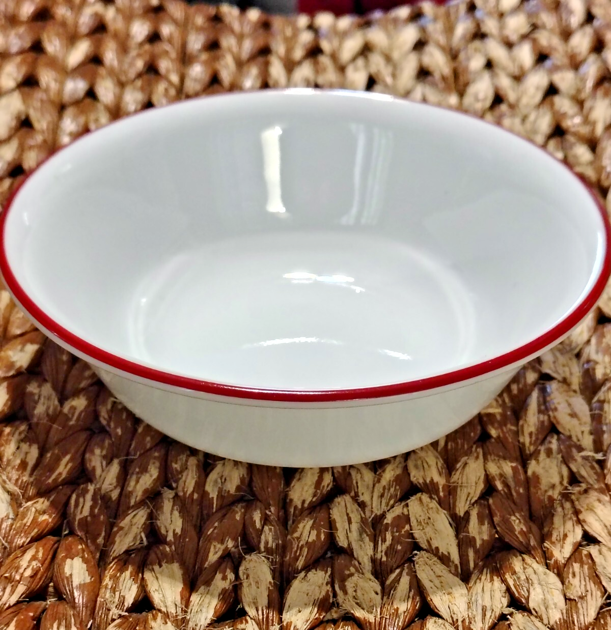 Corelle 6.25-inch Splendor Bandhani Red Rim Cereal Bowls Set of 4