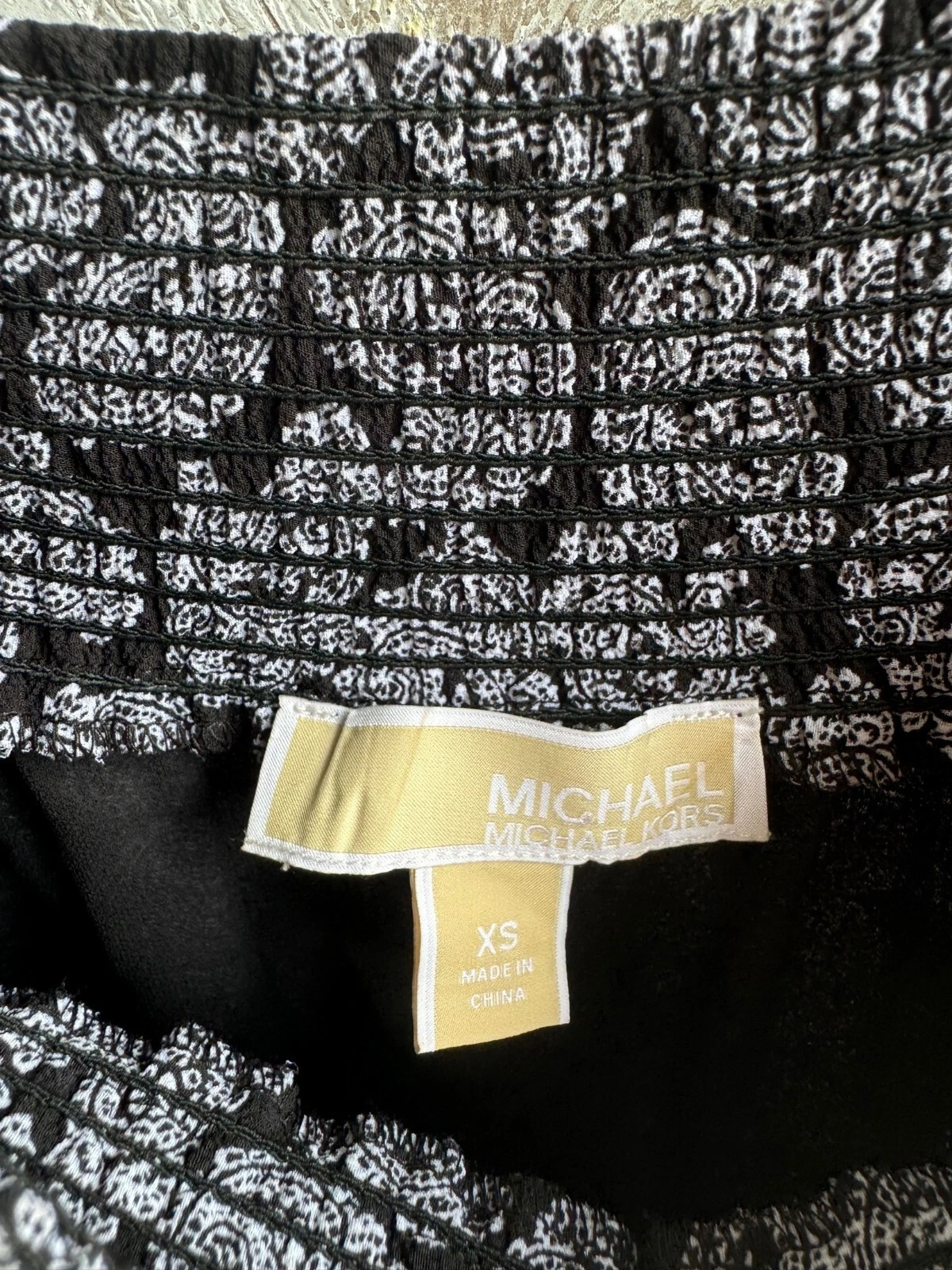 Mini abito donna Michael Kors stampa floreale spalle scoperte taglia XS