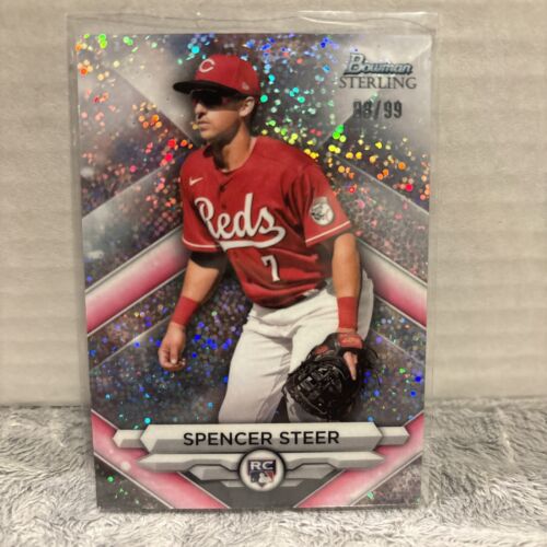 2023 Bowman Sterling Sparkle # BSR-8 Spencer Steer RC /99 - Picture 1 of 2