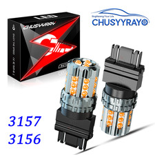 3157 3156 Led Turn Signal Brake Light Bulb Canbus Anti Hyper Flash Amber 2x