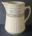 Vintage Red Wing Pottery Pitcher  Advertising Hand's Stores Lyons & Springfield