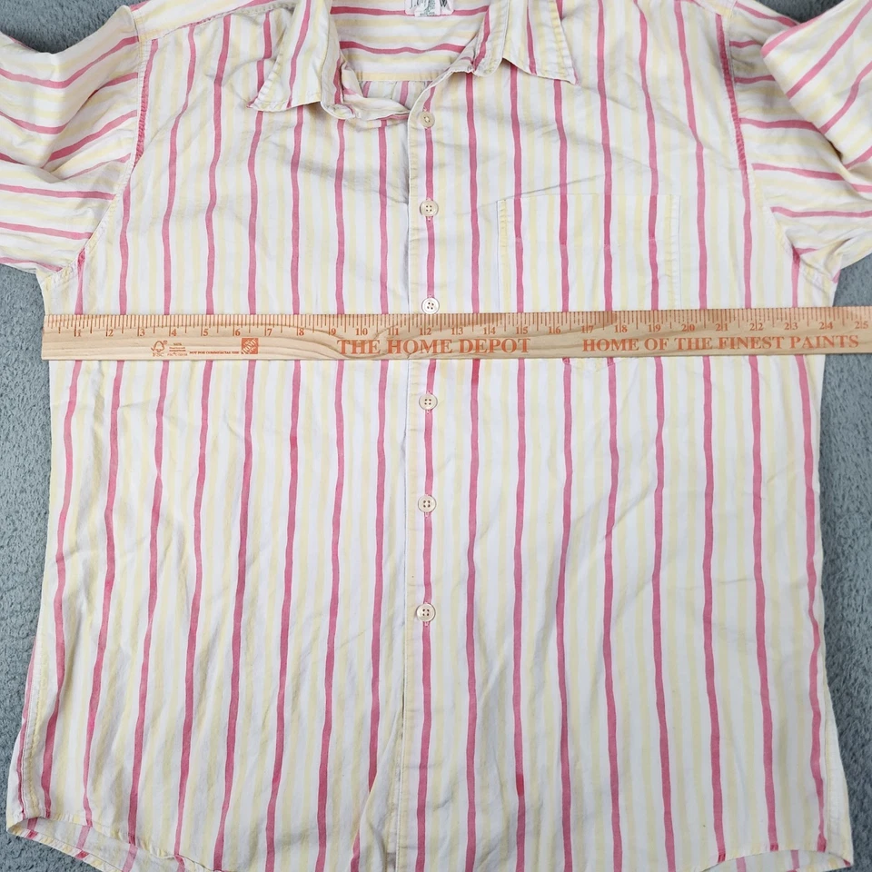 Camisa De Colección J Crew Para Hombre Grande Rosa Amarillo Rayas Remero Abotonada Informal Foto 3 de 4