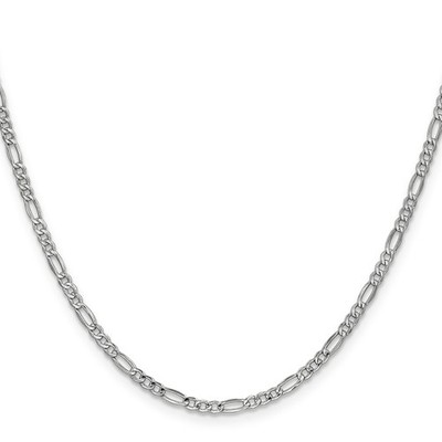 14 Karat Weißgold Figarokette Halskette, 2,5 mm