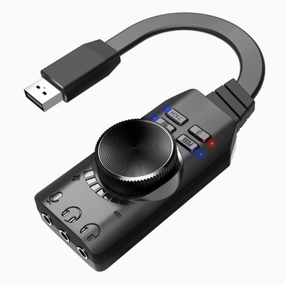 USB Sound Card with Virtual 7.1 Surround for Gaming Headsets Auditory Enhancer