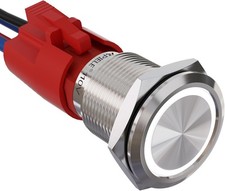 19mmLatching Push Button Switch 110V 220V AC 10 Amp SPST LED Waterproof Round