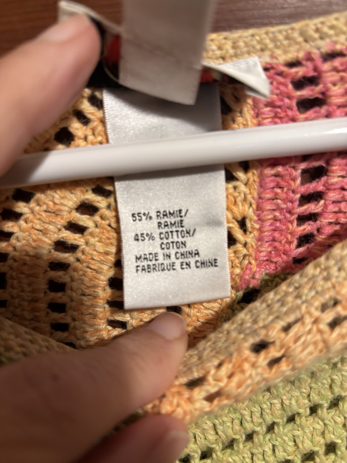 Talbots Medium Colorful Patchwork Crochet Sweater… - image 3