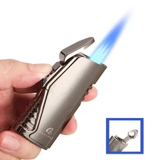 Galiner Travel Torch Cigar Lighter 3 Jet Flame With Hole Punch Portable Gift Box