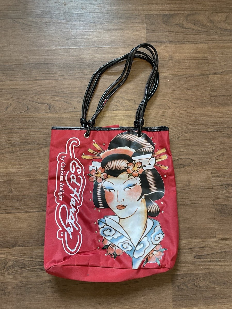 Ed Hardy by Christian Audigier Red Geisha Tattoo Studded Synthetic
