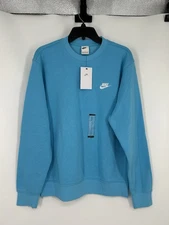 Nike Sportswear Club Fleece Crewneck Sweatshirt Pullover Blue BV2662-416 Medium