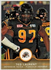 2016 Upper Deck CFL High Gloss 125 Ted Laurent 6/10 Hamilton Tiger-cats