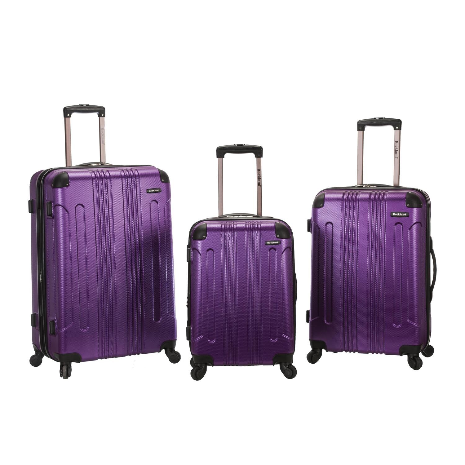Rockland 3 PC Sonic ABS Upright Set Purple F190-purple