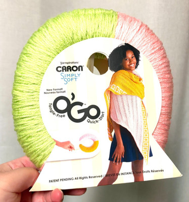 141g CARON Simply Soft O GO: LIME FROST / SOFT PINK 100% Acryl