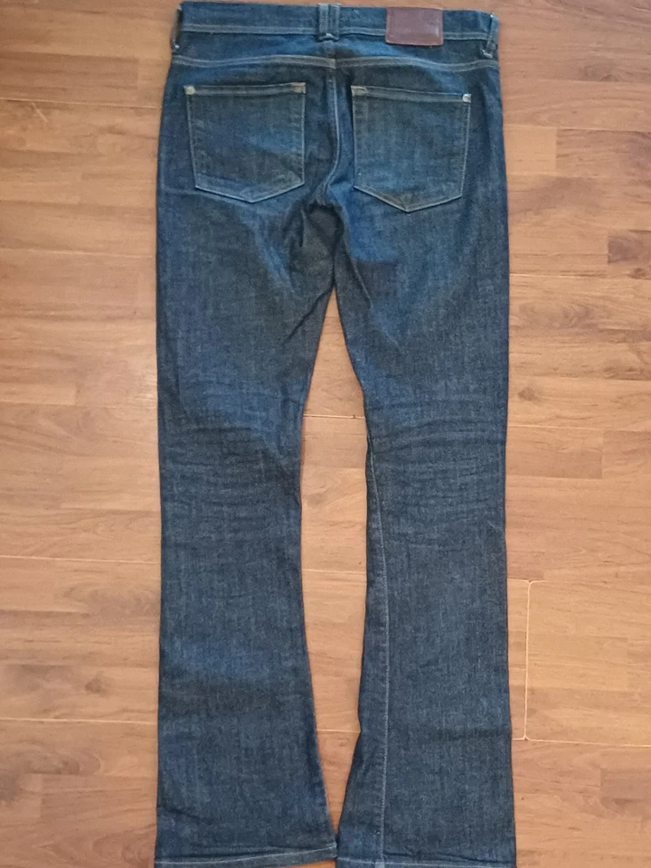 Jeans French Connection Vintage Y2K tiro bajo ajustados acampanados denim oscuro talla UK 10 Foto 4 de 4