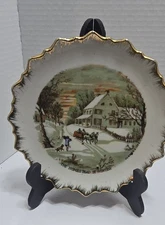 Currier & Ives~The Homestead in Winter, Porcelain Plate, Christmas Collector