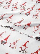 Split King Christmas Gnomes Red Sheet Set - Deep Pockets, Wrinkle Free - 5 Piece