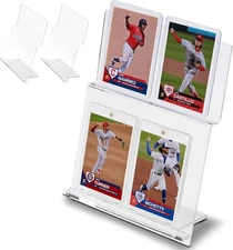 3-Pack Acrylic Tabletop Card Holder Display Holds 12 Cards - Trading Card Sla...
