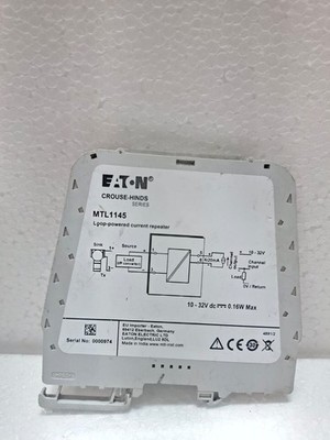 Eaton MTL1145 Crouse-Hinds 4-20mA Loop Powered Current Repeater 1-Kanal