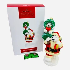 Hallmark POLAR BEAR SANTA Keepsake Ornament Club KOC 2022 Exclusive Sound VIDEO