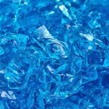 10 Lbs. of Bermuda Blue 3/8 In. to 1/2 In. Crushed Fire Glass