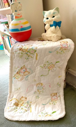 VINTAGE DUNDEE BABY DIAPER CHANGING PAD COVER 25.5x16.5 BEARS DUCKS USA