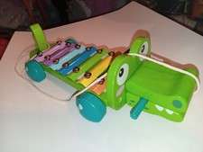 Wooden Crocodile Pull Along Xylophone Colourful Musical Toy