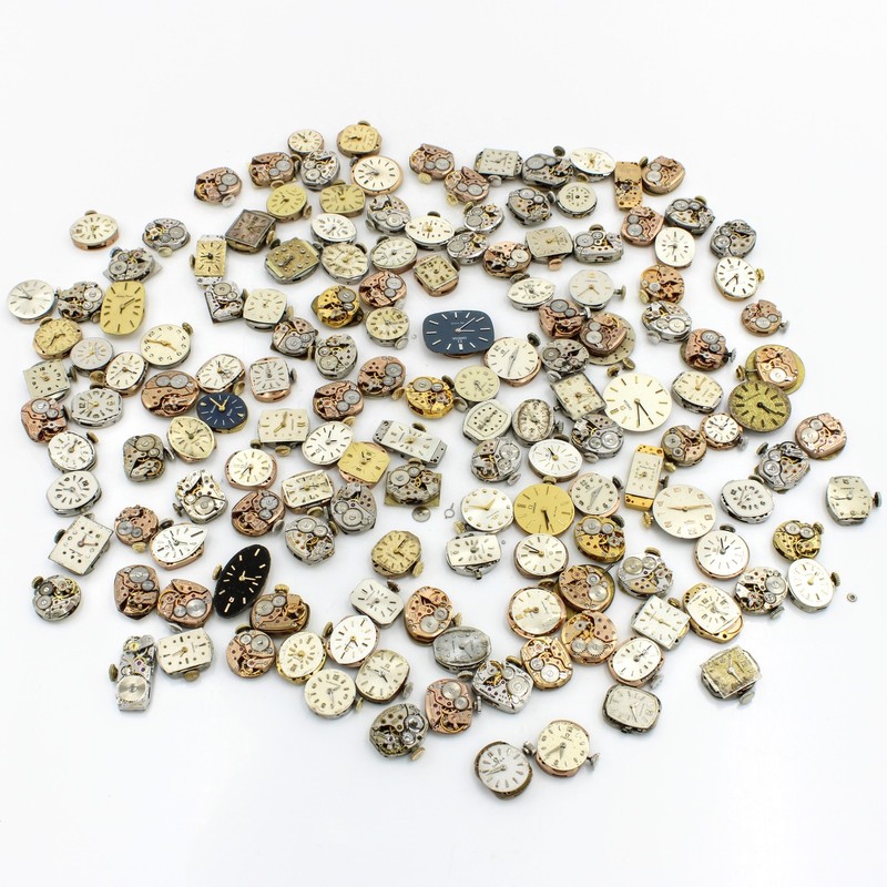 Vintage Omega Steel Opal Manual Qz Watch Movements Lot of 152 As-Is #WB5138-1