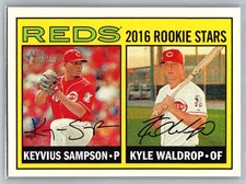 (Keyvius Sampson / Kyle Waldrop 2016 Topps Heritage Cincinnati Reds #164 RC
