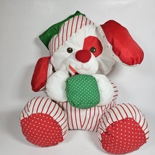 Vintage 1991 Fisher Price Christmas Puffalump Puppy Dog Present Stuffed Plush