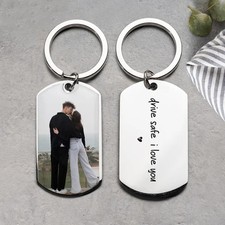 Custom Photo Keychain, Drive Safe I Love You Gift, Personalized Valentines Day G
