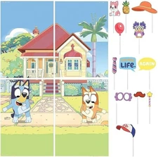 Exciting Bluey Scene Setter with Props - Pack of 16 - Multicolor Paper Decoratio