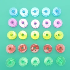 25 Pcs Plastic Bobbin Spools with Storage Case for Domestic Sewing Machine Use