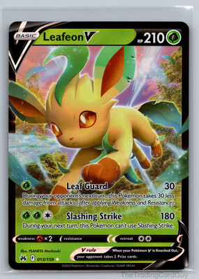 Leafeon V - 013/159 - Pokemon Crown Zenith Sword & Shield Ultra Rare Card NM