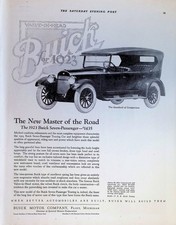 Original 1922 Buick Seven-passenger Touring Car Ad 1923 Model Auto Art