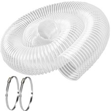 5" x 10' Clear PVC Dust Collection Hose - Puncture Resistant, Heavy Duty
