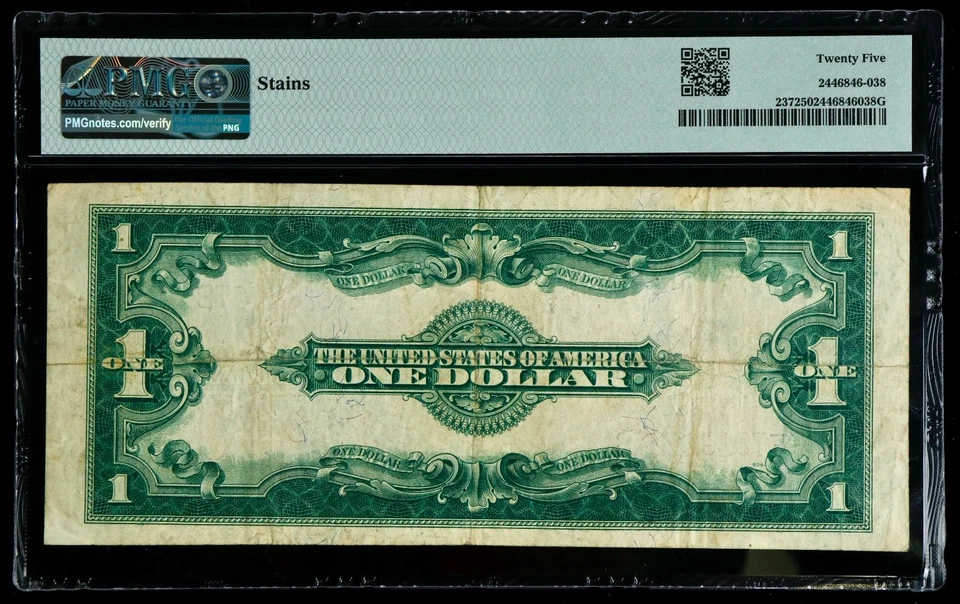 Fr#237 1923 $1 US Blue Seal Silver Certificate Note PMG 25 VF - Image 2 of 2