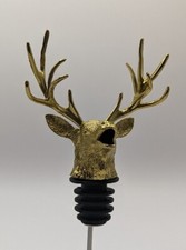 J&auml;germeister Ausgie&szlig;er Hirschkopf Metall Gold Dosierer Aufsatz 0,7 1,0 L Schnaps