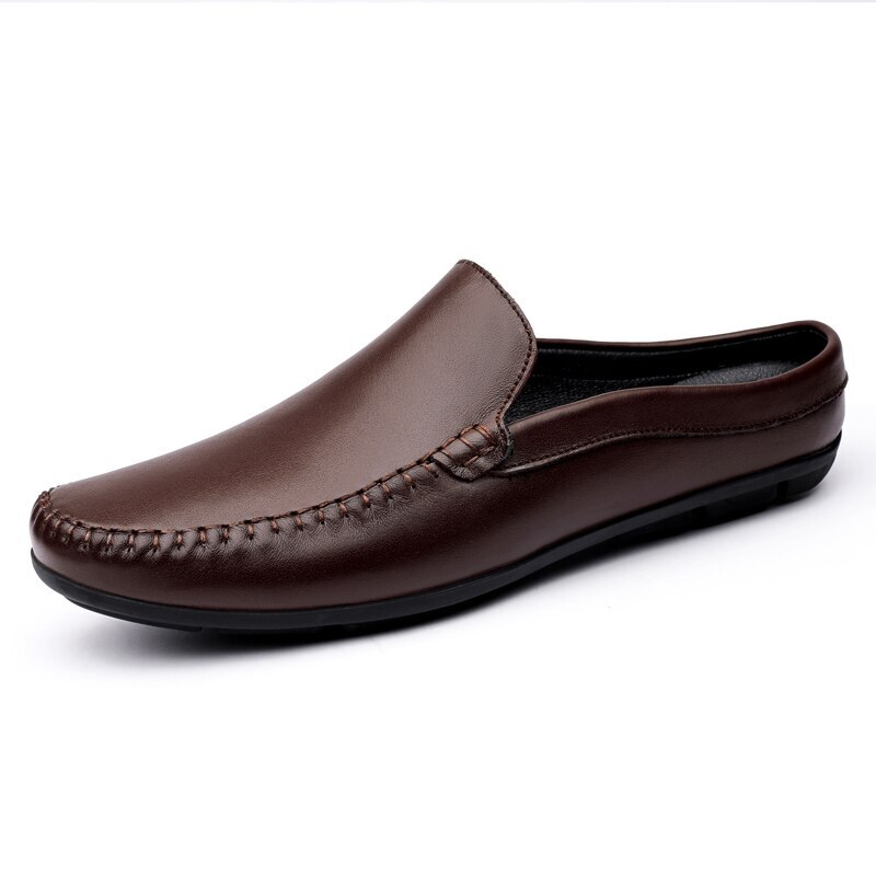 Men's Casual Shoes Half Slippers Genuine Leather Loafer