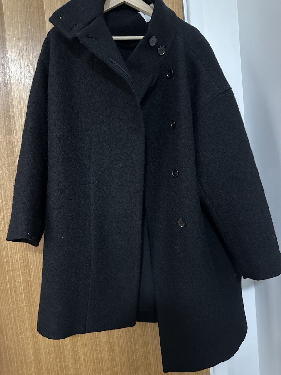 COS FUNNEL-NECK BOILED-WOOL COAT Size EUR-XXS Used but very good