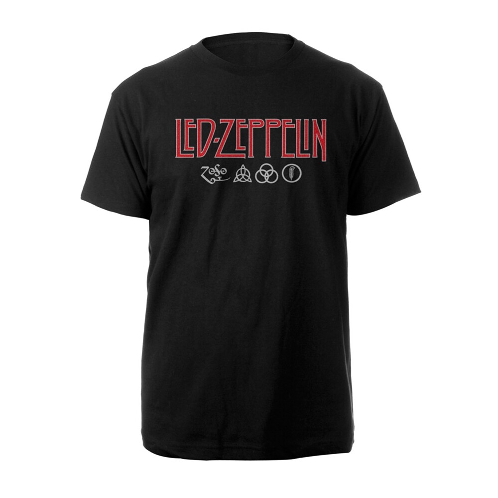 LED ZEPPELIN - LOGO & SYMBOLS BLACK T-Shirt XX-Large
