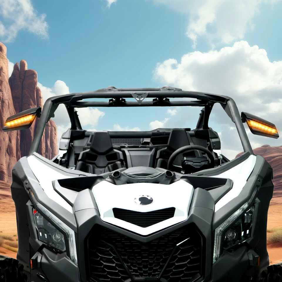 X3 Side Mirrors Turn Signal Light for Can-Am Maverick X3 &Max XRS XDS Turbo R RR - Image 3 of 4