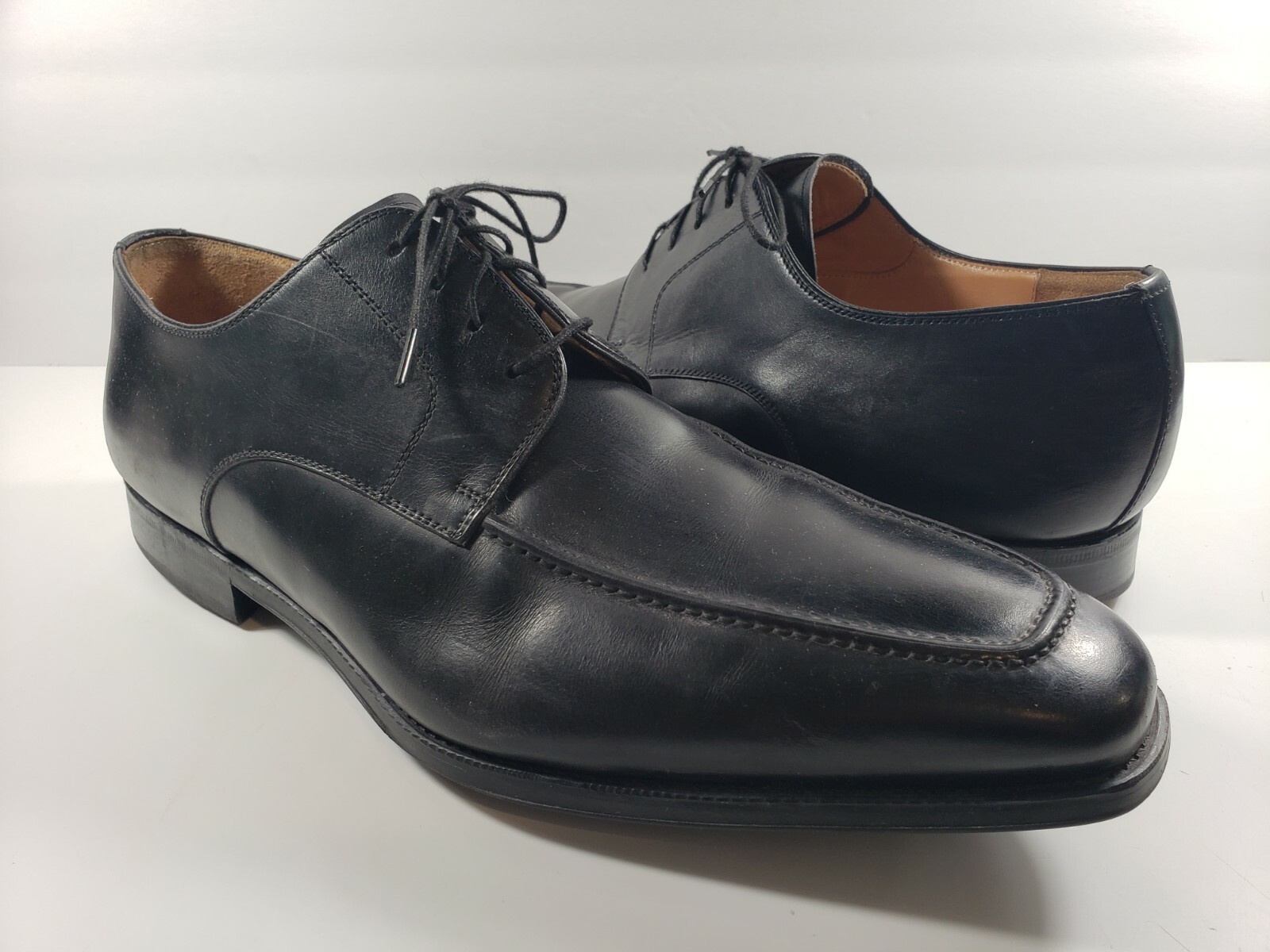 Magnanni Men's Black Leather Apron Toe Dress Shoes 13652 Size 14D eBay