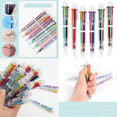 20X Ballpoint Pen Multi-color 6 in 1 Color Ball Point Pens School